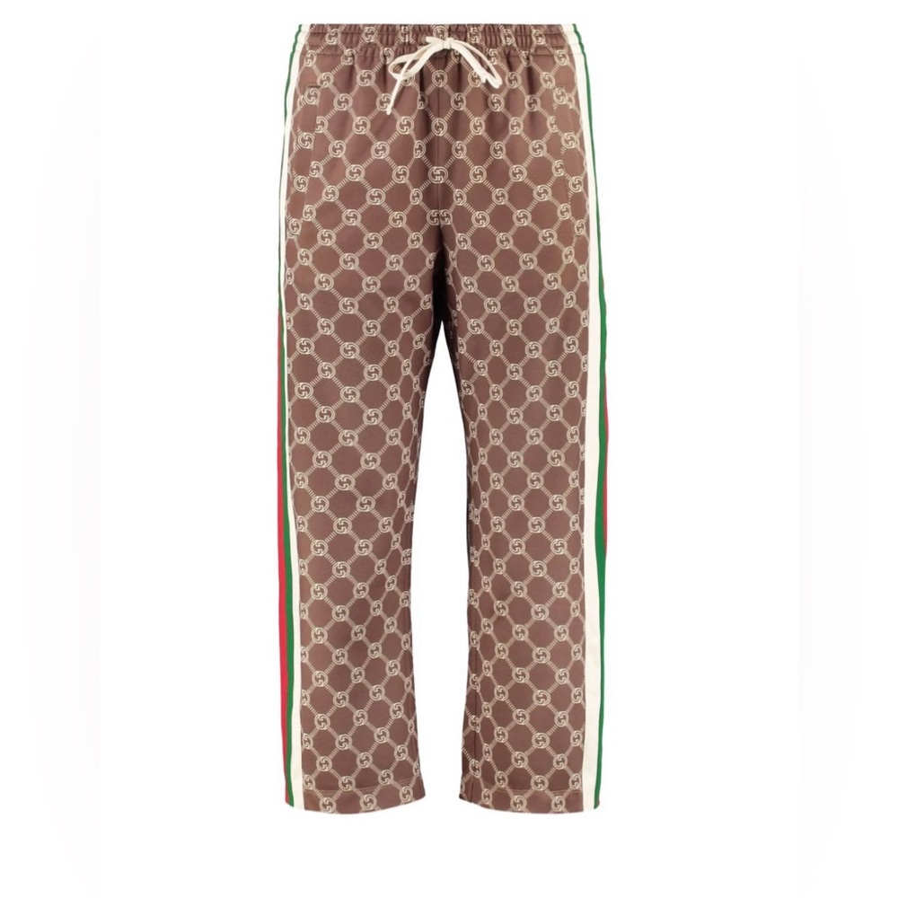 NEW! Gucci Interlocking G Snap Track Pants Sherry Line XS